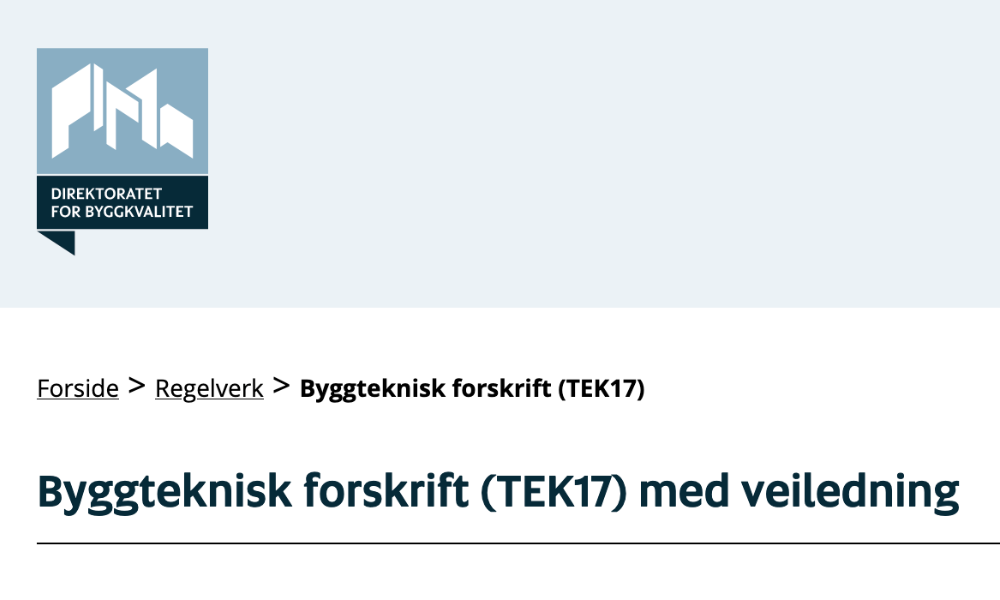 TEK17 Building Code Norway