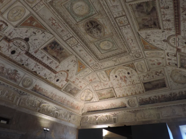 The ceiling of the central room Hadrians Mausoleum